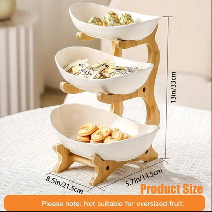 3 layer ceramic fruit plate