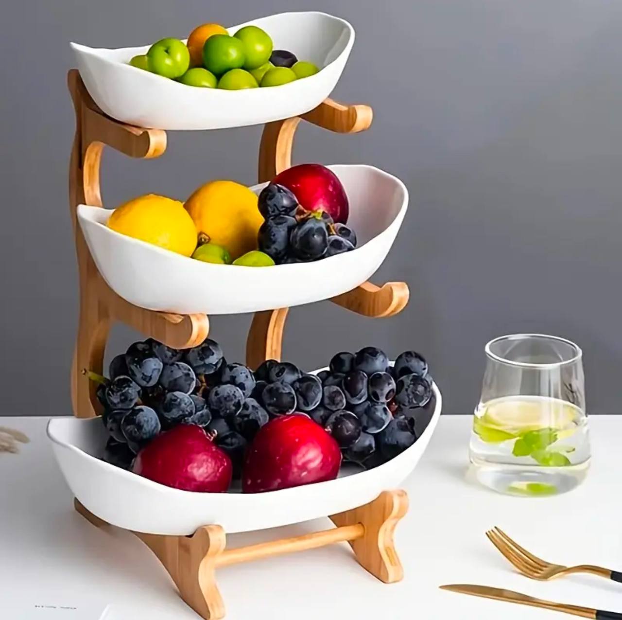 3 layer ceramic fruit plate