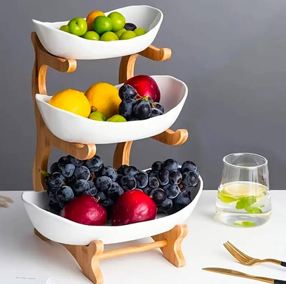 3 layer ceramic fruit plate
