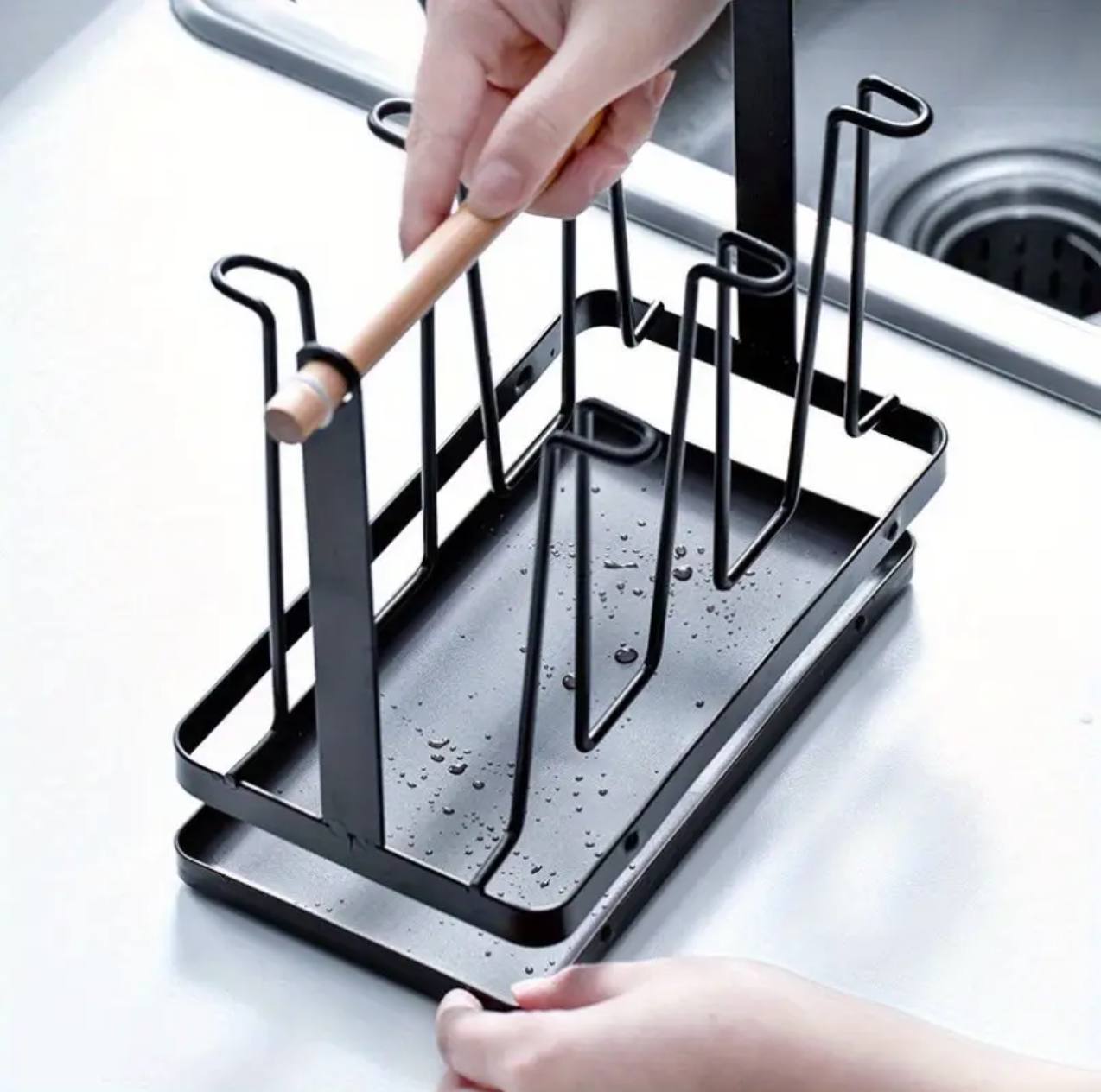 Metallic glass/cup holder.