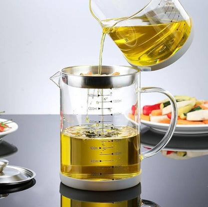 High borosilicate glass oil jar / filter
