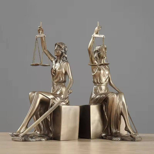 Goddesses Justice Bookends Statues