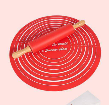 Silicone Baking Mat with  Rolling Pin Set