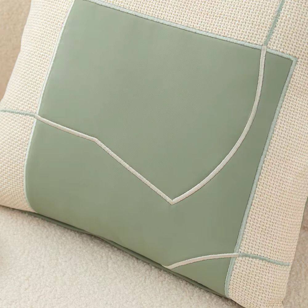 Geometric embroidery pillow case