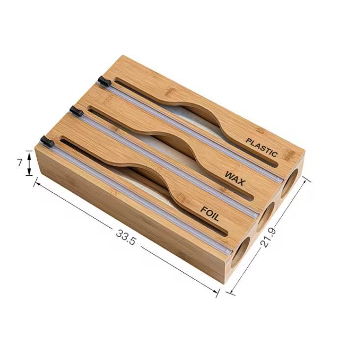 Bamboo wrap dispenser with cutter
3 layer