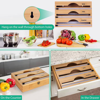 Bamboo wrap dispenser with cutter
3 layer