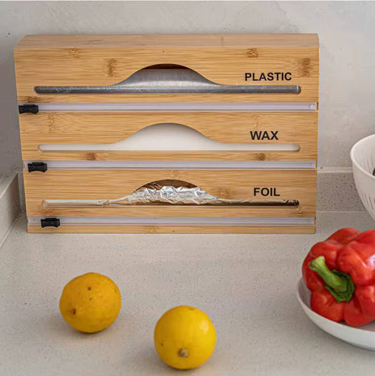 Bamboo wrap dispenser with cutter
3 layer