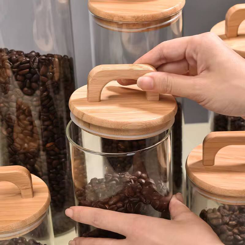 Borosilicate Glass Spaghetti Jar with Bamboo lid