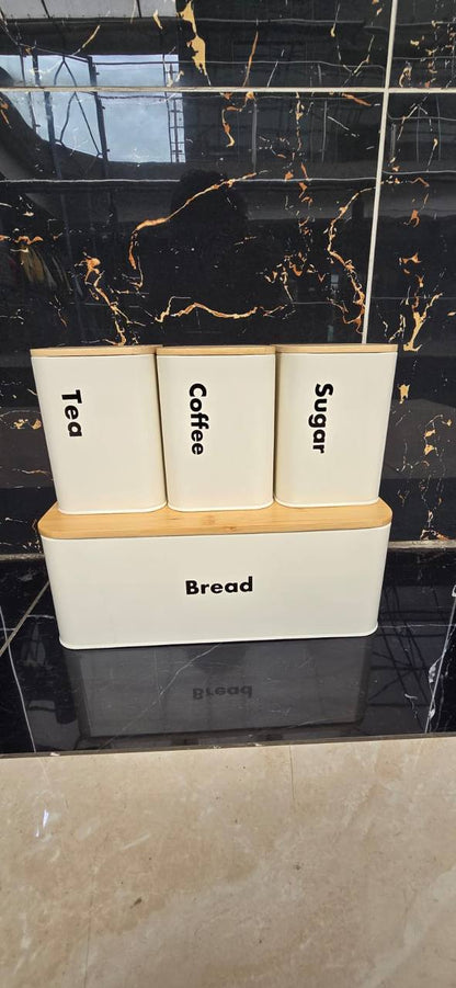Storage Jars Set with Bamboo Lid