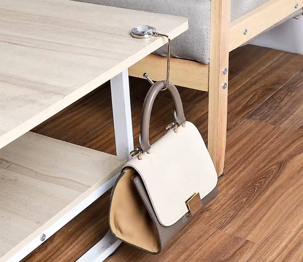 Stainless steel over the counter bag holder hook