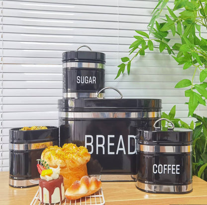 Galvanized metallic Ribbon Bread bin
