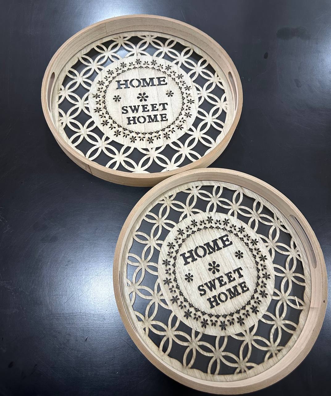Nordic decorative round 2pcs trays