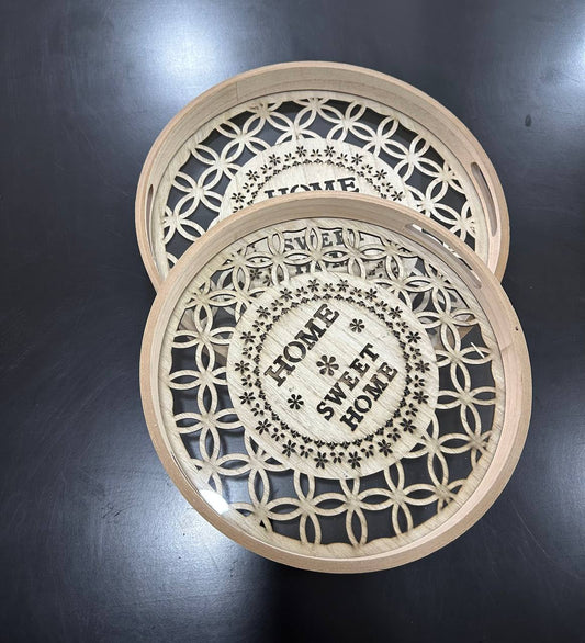 Nordic decorative round 2pcs trays