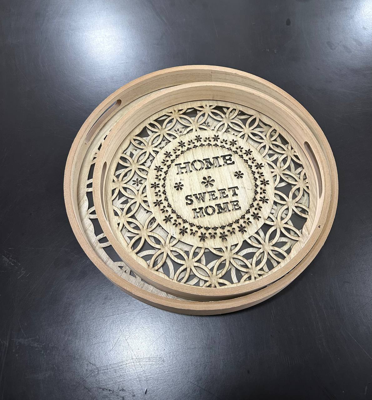 Nordic decorative round 2pcs trays