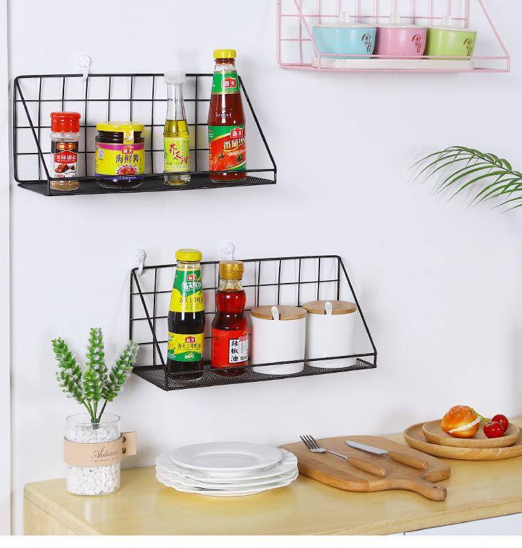 Creative wall shelves/ Metallic wall hanging basket storage rack