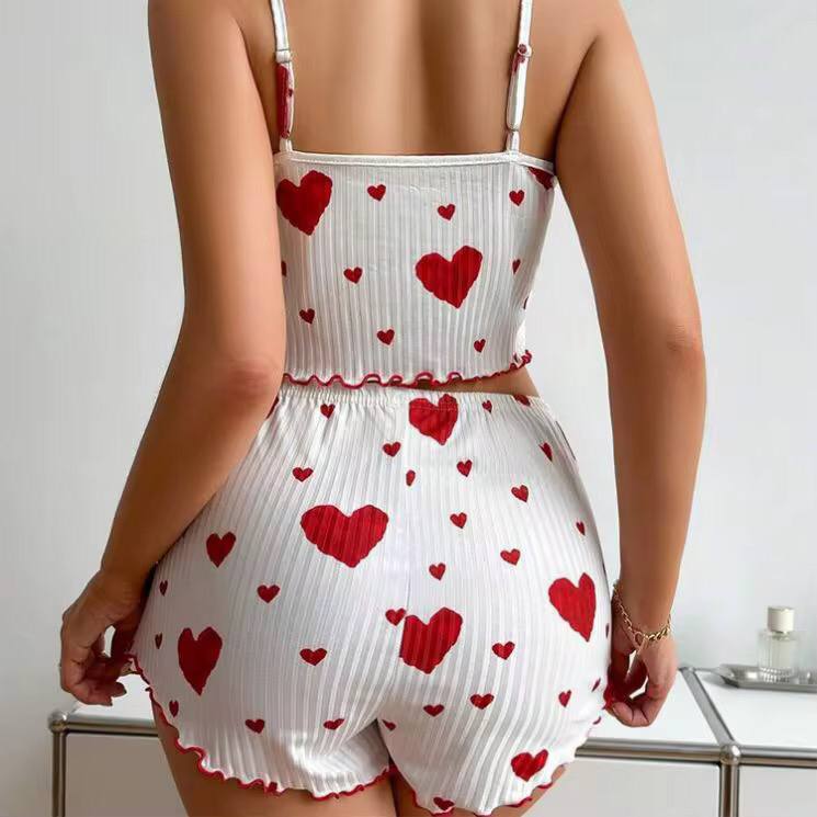 Summer Sleepwear Women Heart Print