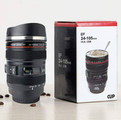 Camera Lens Mug, 450ml Stainless Steel Cup