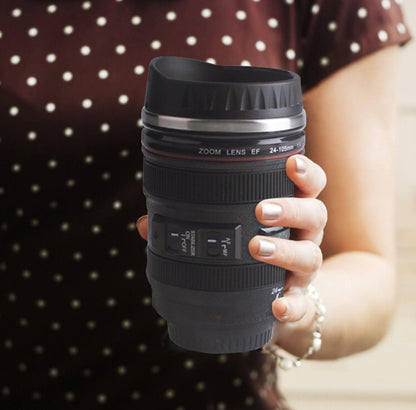 Camera Lens Mug, 450ml Stainless Steel Cup