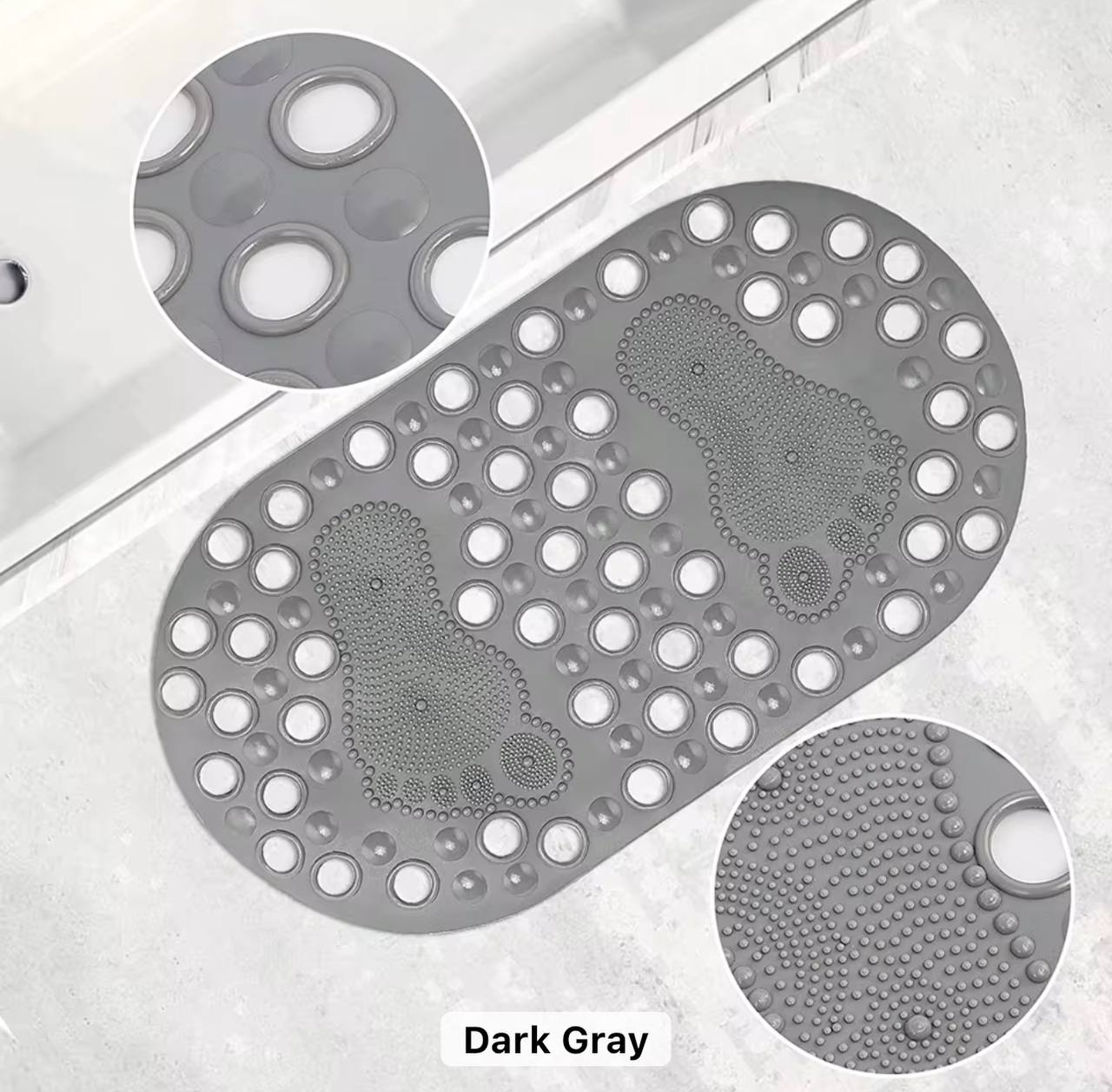 Bathroom antislip mat with footprints