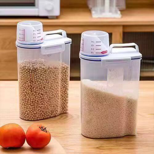 Cereal  Storage Container with measuring cup and handle