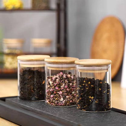 12pcs Round Glass spice jar set