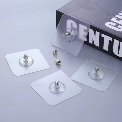 10PCS TRANSPARENT ADHESIVE WALL HOOKS