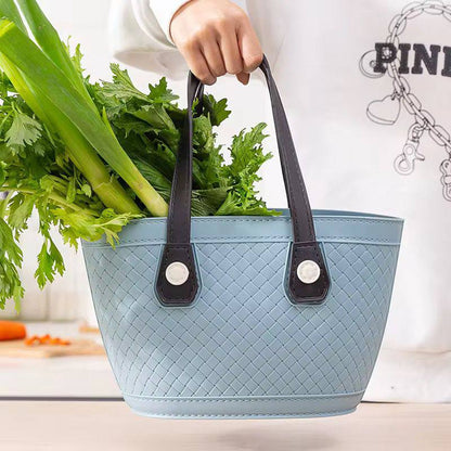 Portable handheld grocery storage basket