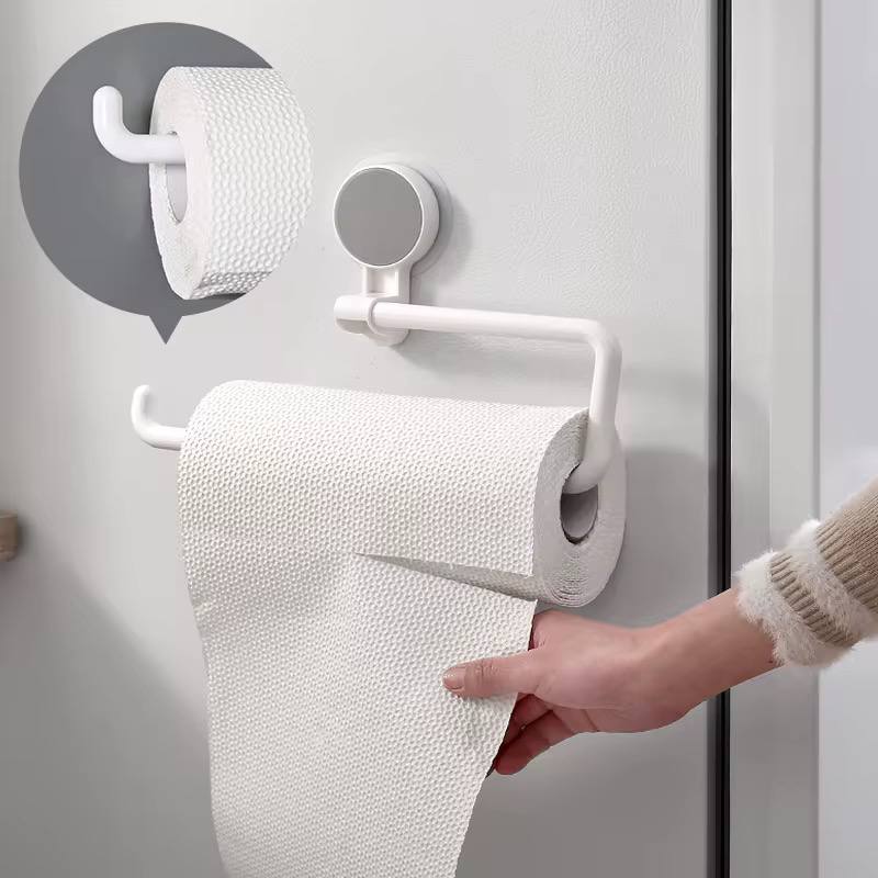 Traceless kitchen wall mounted paper holder/ towel rack