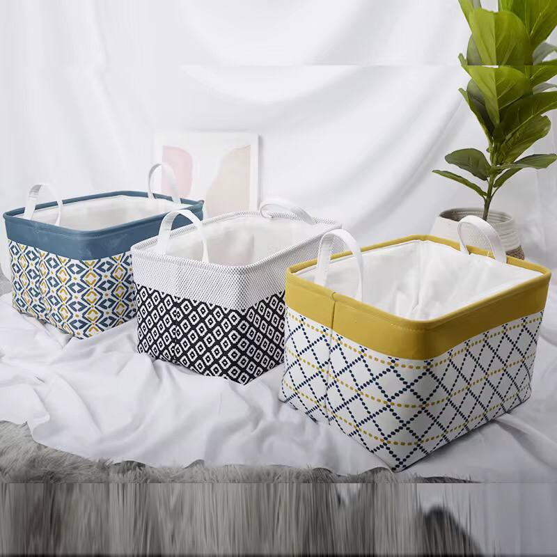 Large closet basket storage organized.