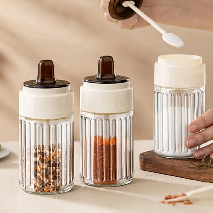 Stripped seasoning Glass jars