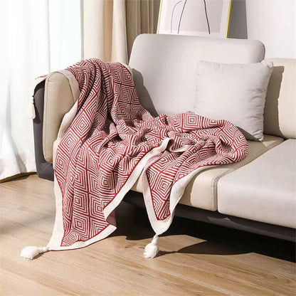 Bohemian knitted throw blankets .