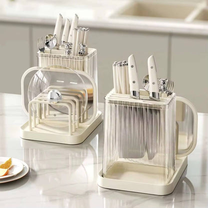 Multifunctional cutlery organizer with chopping board holder and knife organizer