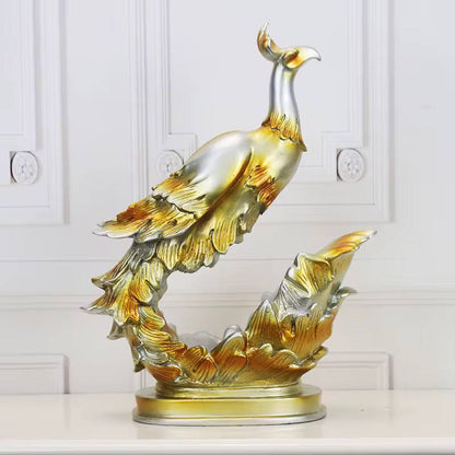 GOLDEN BLUE PEACOCK WINE BOTTLE HOLDER