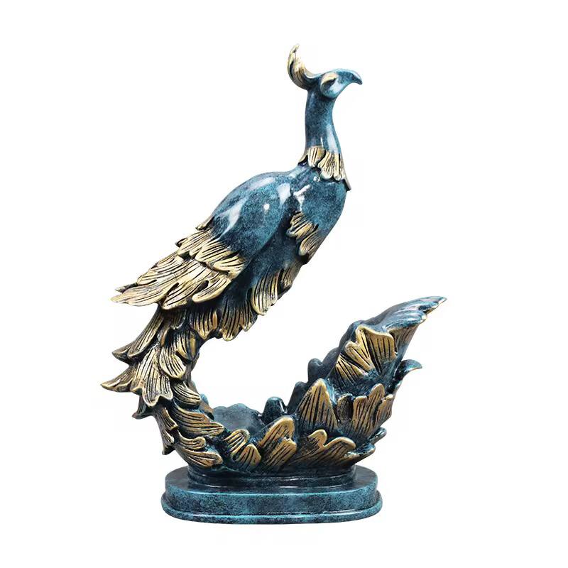 GOLDEN BLUE PEACOCK WINE BOTTLE HOLDER