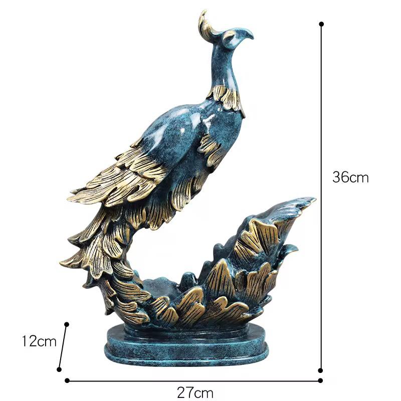 GOLDEN BLUE PEACOCK WINE BOTTLE HOLDER