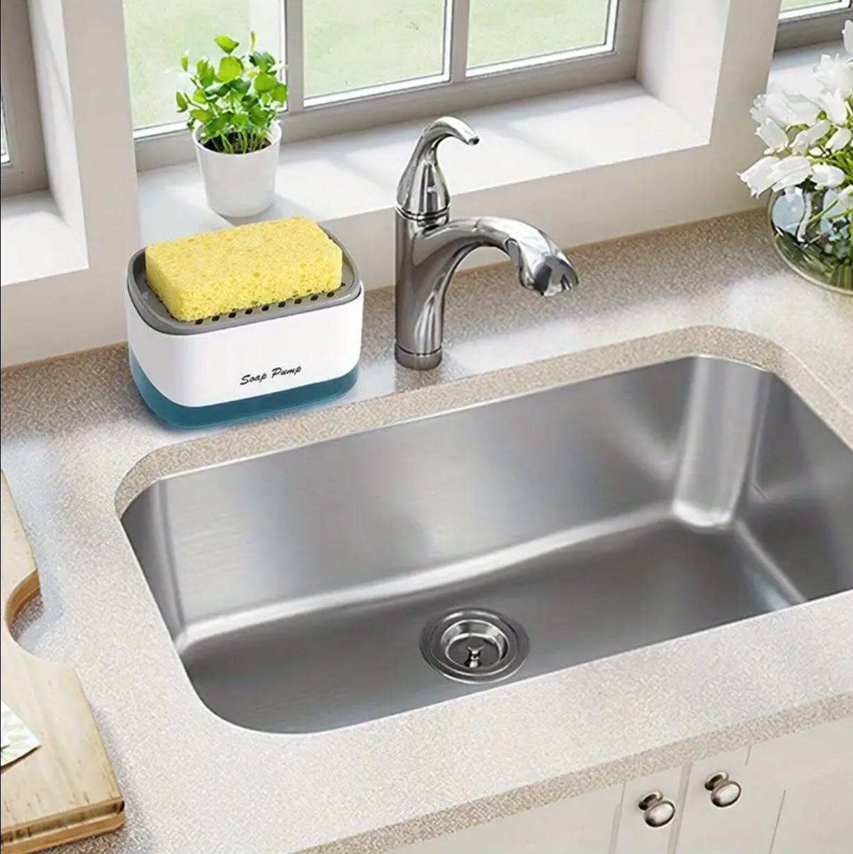 Soap pump &sponge caddy .
