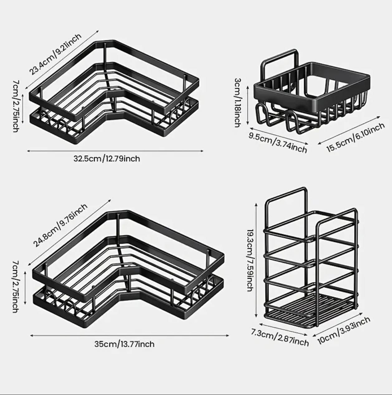 5pcs Set   Corner Bathroom organizer