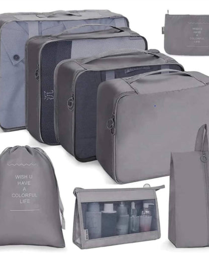 Travel in style with these 8pcs Luggage Travel Organizers For Suitcase With Toiletry Case&nbsp;