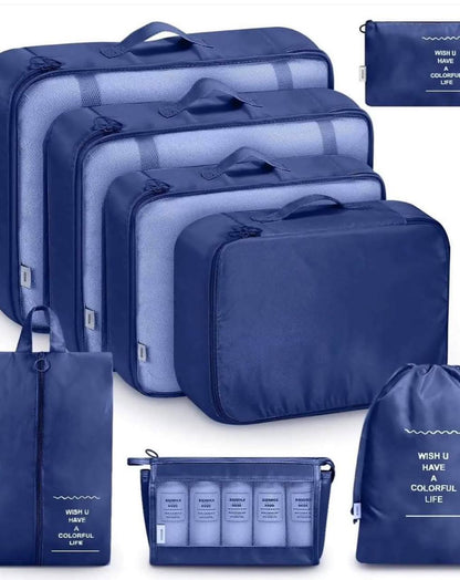 Travel in style with these 8pcs Luggage Travel Organizers For Suitcase With Toiletry Case&nbsp;