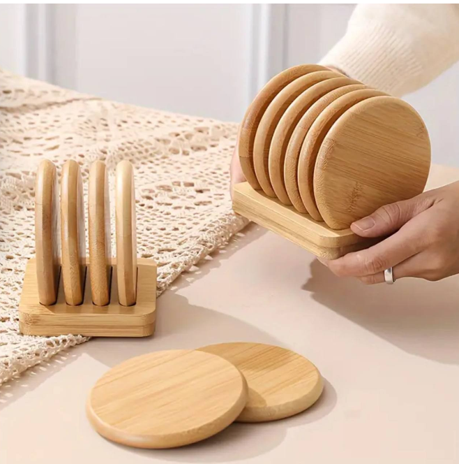 Eco friendly Heavy Duty Bamboo Coasters rack