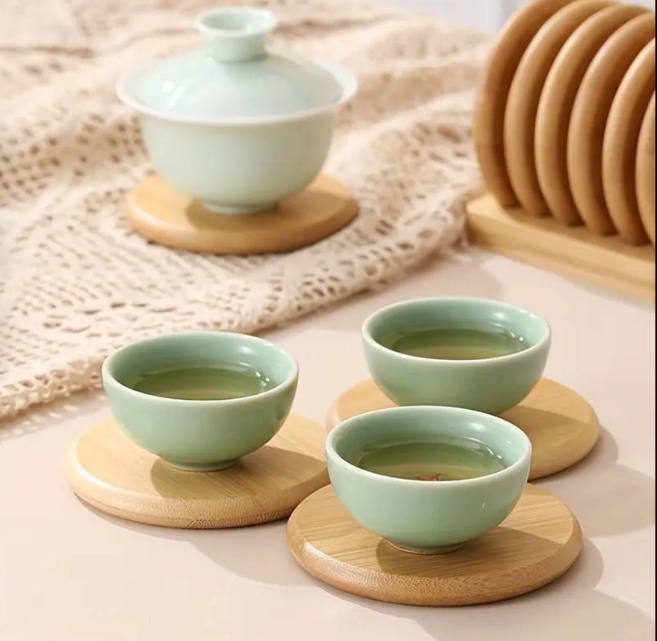 Eco friendly Heavy Duty Bamboo Coasters rack