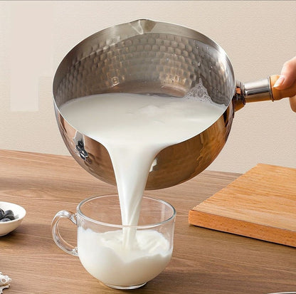 Stainless Steel SUFURIA//SNOW// MILK Cookware with Wooden Handle