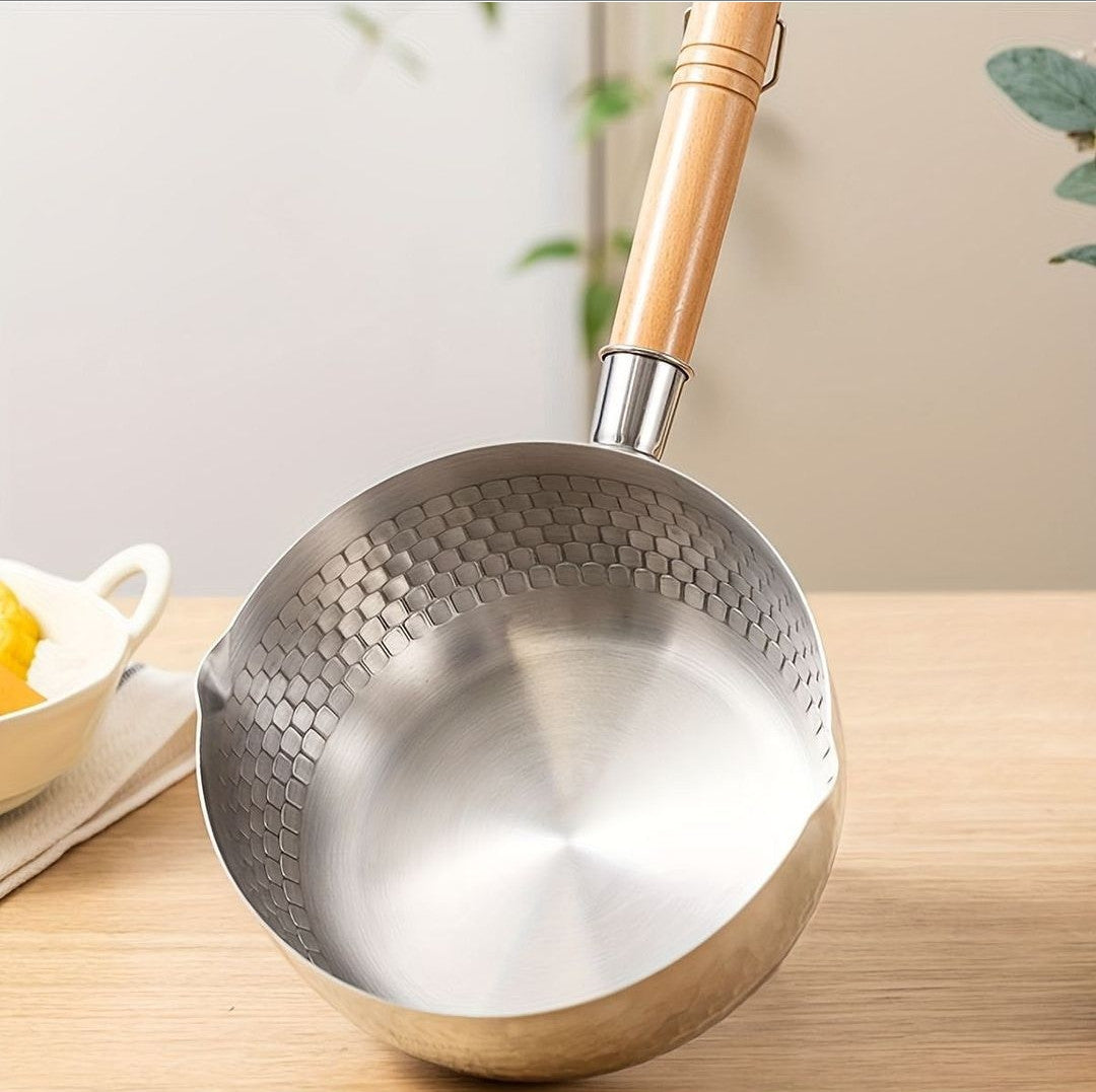 Stainless Steel SUFURIA//SNOW// MILK Cookware with Wooden Handle