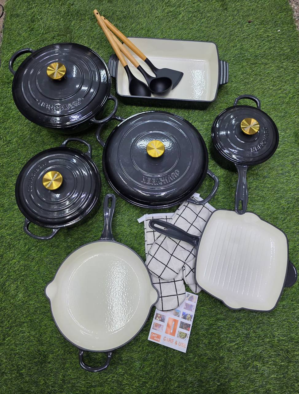 12 pcs Enamel Cast iron cooking pots