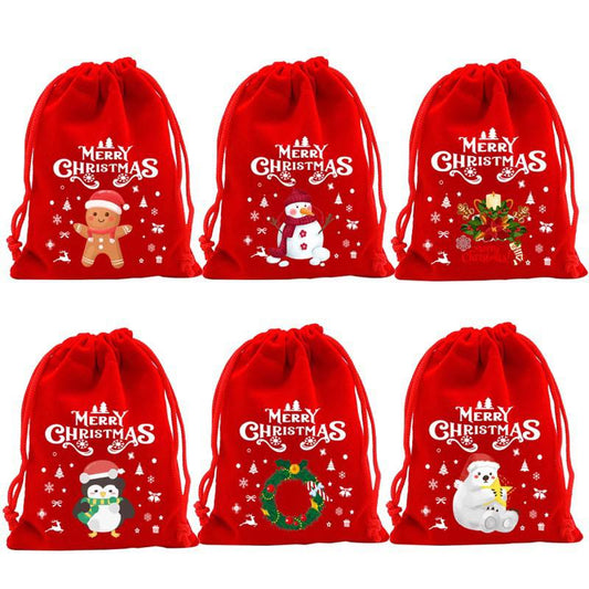 Christmas velvet candy /  Gift Drawstring bag