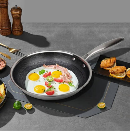 28cm Non-Stick Honeycomb Stainless Steel Frying Pan