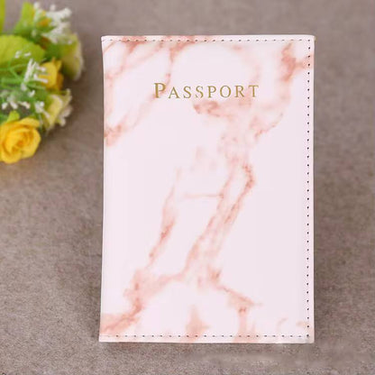 Pu leather passport cover with marble effect.