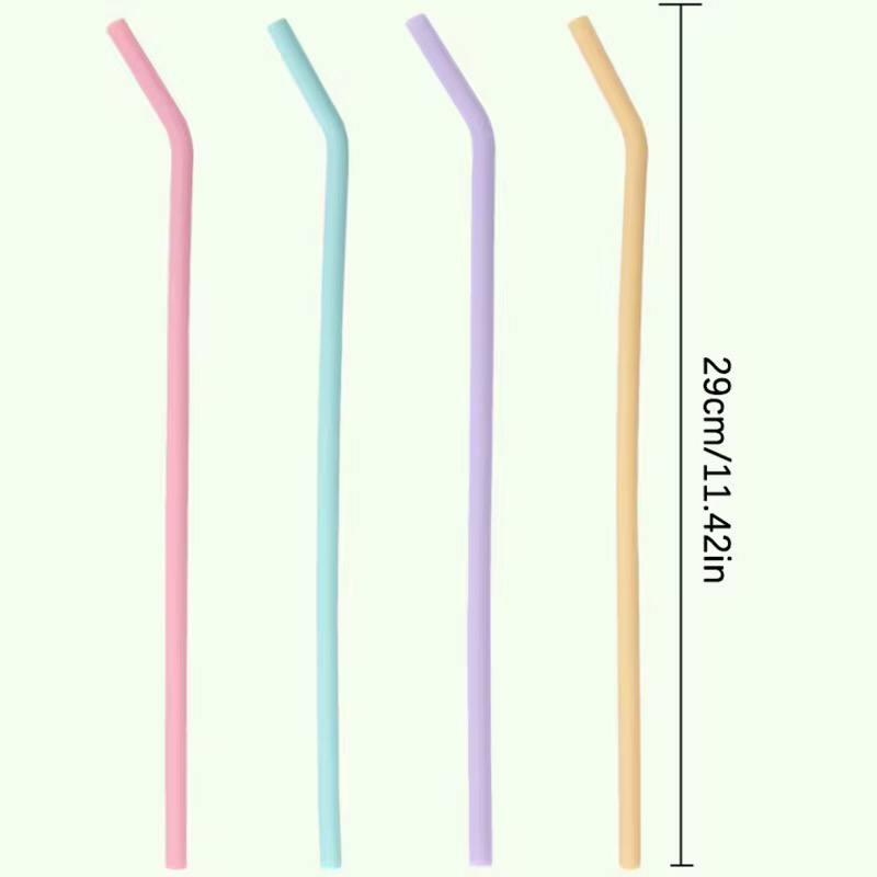 Reusable silicone straws 29cm long enough