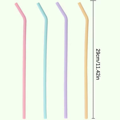 Reusable silicone straws 29cm long enough