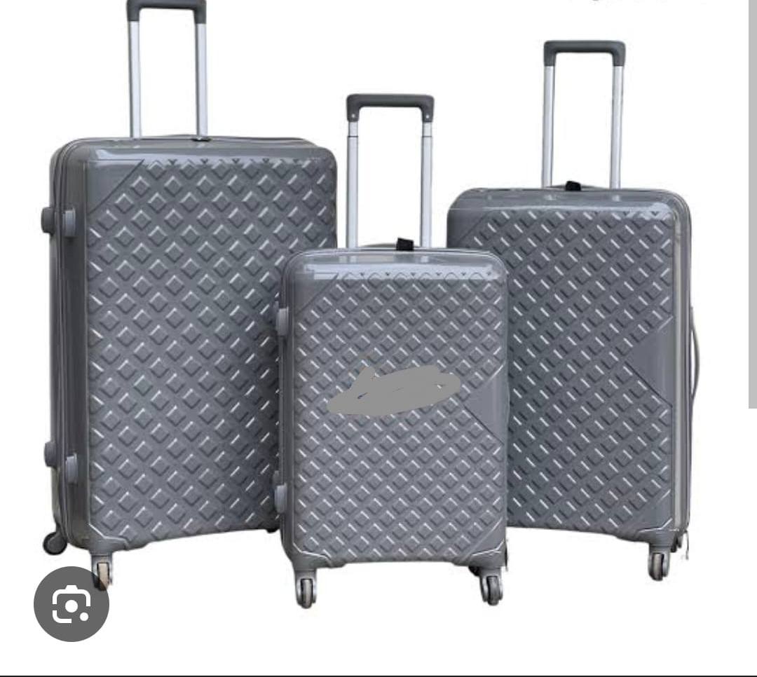 3in1 rubber Grey travel suitcase luggage bag 25kgs ,15kgs 10kgs pack suitcase set